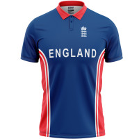 England Blue ODI World Cup 2003 Half Sleeves Cricket Fan Jersey - 100% Dryfit Polyester