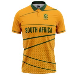 South Africa Yellow 2022 T20 World Cup Half Sleeves Cricket Fan Jersey - 100% Dryfit Polyester - With Name Personalization