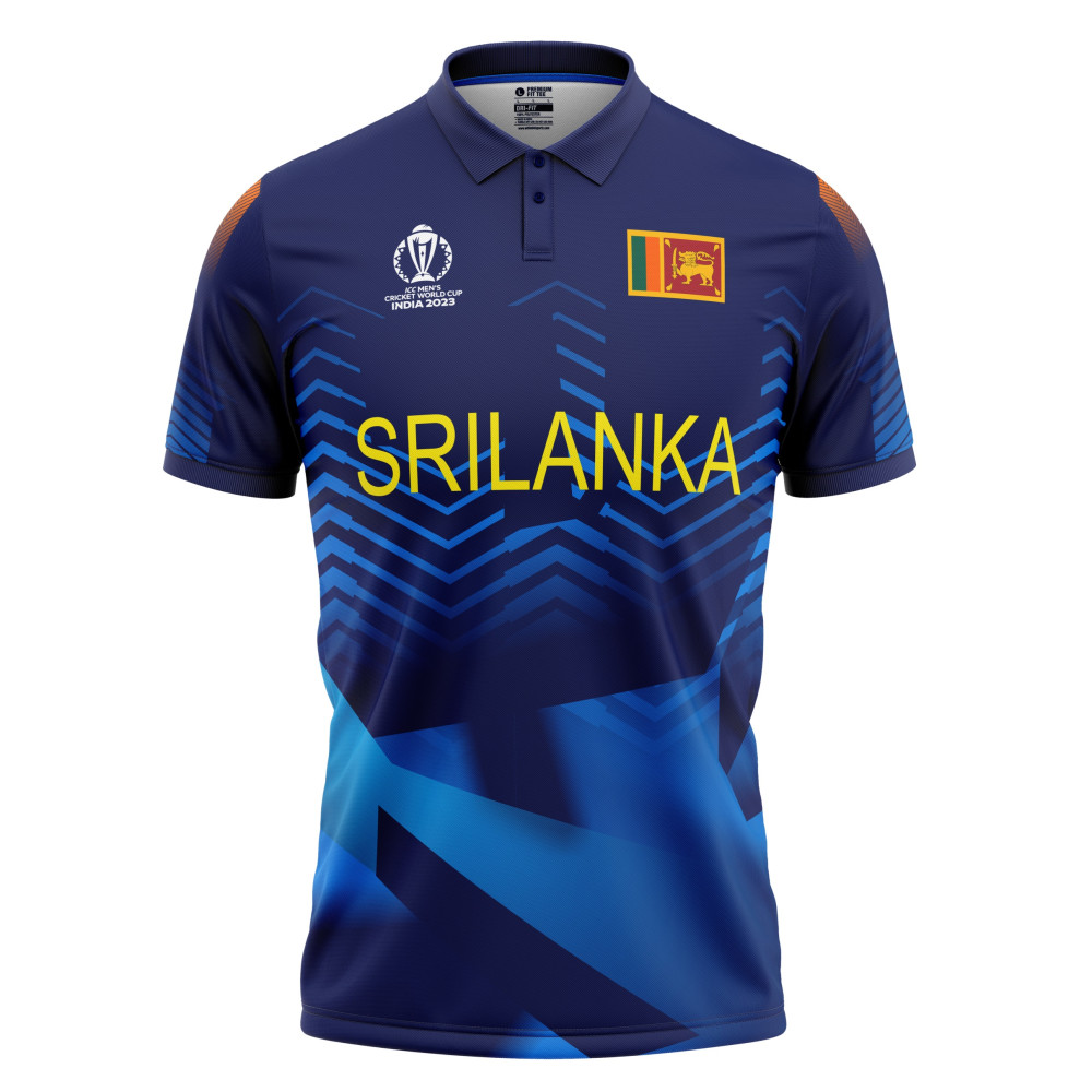 Sri lanka ODI World Cup 2023 Half Sleeves Cricket Fan Jersey - 100% Dryfit Polyester - With Name Personalisation Sri lanka ODI World Cup 2023 Half Sleeves Cricket Fan Jersey - 100% Dryfit Polyester - With Name Personalisation