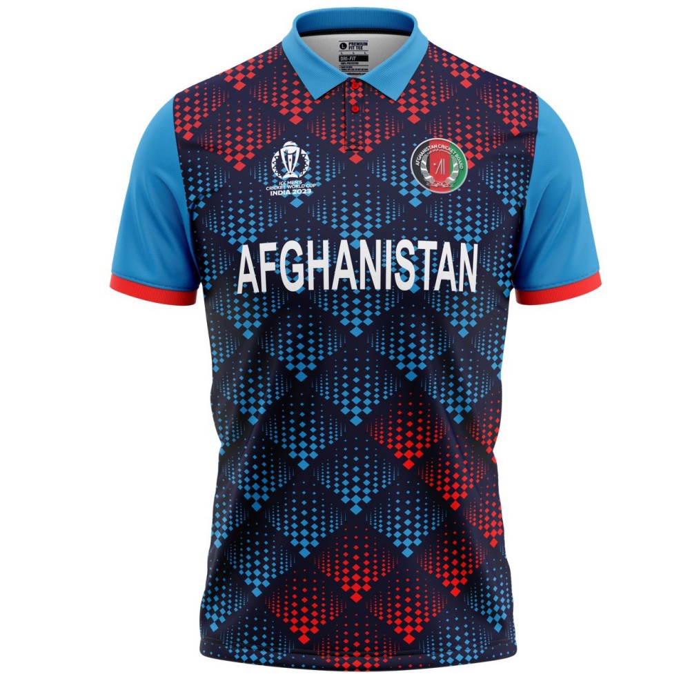 Afghanistan ODI World Cup 2023 Half Sleeves Cricket Fan Jersey - 100% Dryfit Polyester - With Name Personalisation Afghanistan ODI World Cup 2023 Half Sleeves Cricket Fan Jersey - 100% Dryfit Polyester - With Name Personalisation