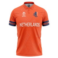 Netherlands ODI World Cup 2023 Half Sleeves Cricket Fan Jersey - 100% Dryfit Polyester - With Name Personalisation