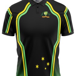 Australia Half Sleeves Cricket Fan Jersey - 100% Dryfit Polyester - With Name Personalization Australia Half Sleeves Cricket Fan Jersey - 100% Dryfit Polyester - With Name Personalization