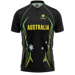 Australia Half Sleeves Cricket Fan Jersey - 100% Dryfit Polyester - With Name Personalization