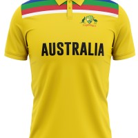 Australia Half Sleeves Cricket Fan Jersey - 100% Dryfit Polyester - With Name Personalization