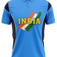 India ICC World Cup 2003 Half Sleeves Cricket Fan Jersey - 100% Dryfit Polyester - With Name Personalization