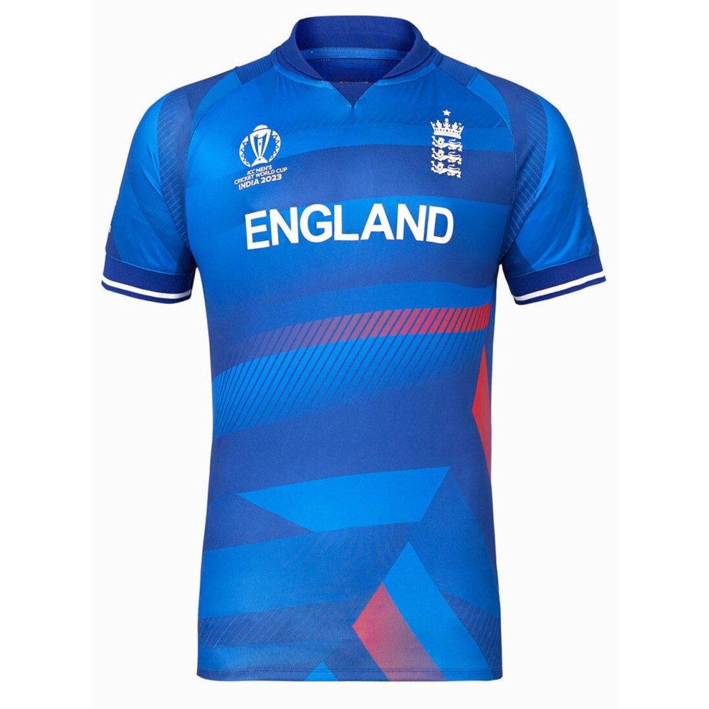 England Blue ODI World Cup 2023 Half Sleeves Cricket Fan Jersey - 100% Dryfit Polyester England Blue ODI World Cup 2023 Half Sleeves Cricket Fan Jersey - 100% Dryfit Polyester