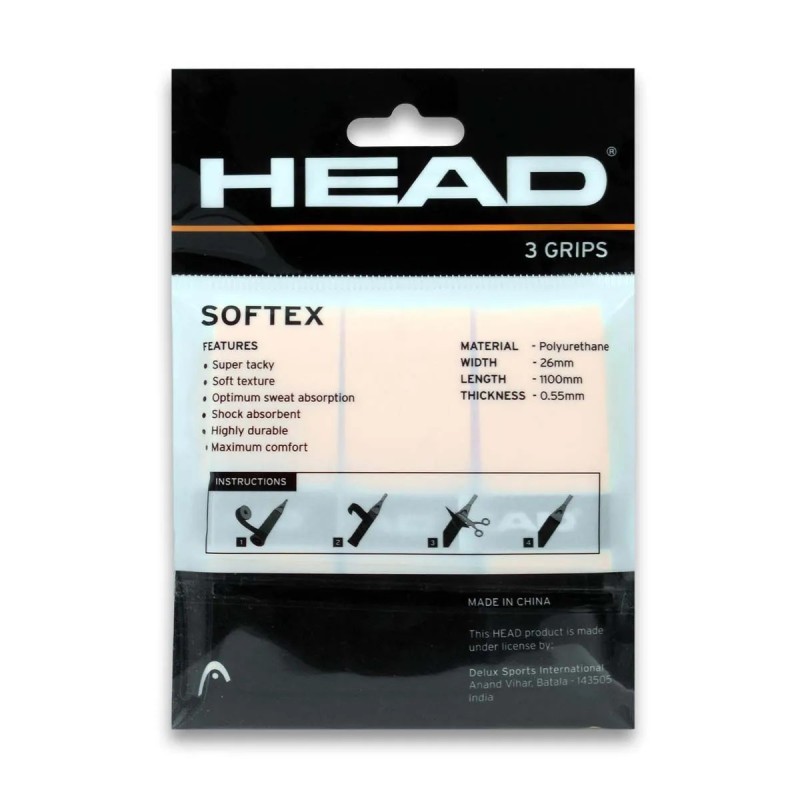 HEAD Softex Badminton Over Grip (3 Pcs, Orange) HEAD Softex Badminton Over Grip (3 Pcs, Orange)