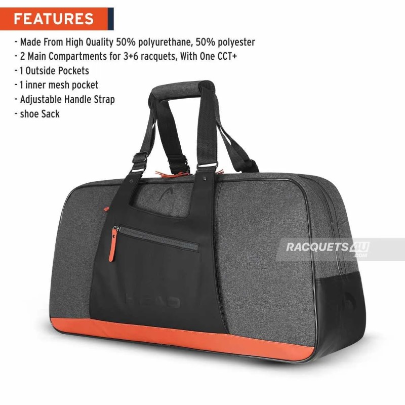 HEAD Women's Court Kit Bag (Anthra/Terracotta) HEAD Women's Court Kit Bag (Anthra/Terracotta)