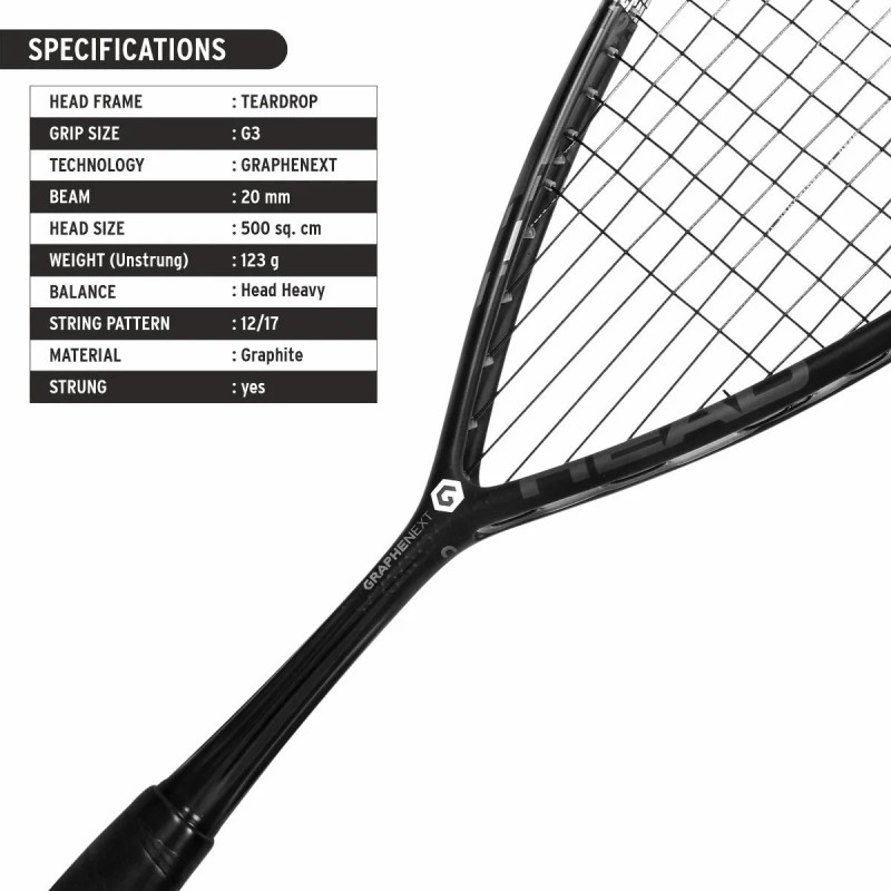 HEAD Hurricane 123 Squash Racquet HEAD Hurricane 123 Squash Racquet
