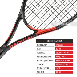HEAD Ti Radical Elite Tennis Racquet (G2, Strung) HEAD Ti Radical Elite Tennis Racquet (G2, Strung)