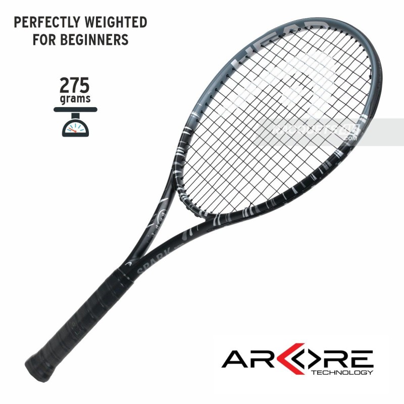 HEAD MX Spark Suprm Tennis Racquet (Strung, Stealth) HEAD MX Spark Suprm Tennis Racquet (Strung, Stealth)