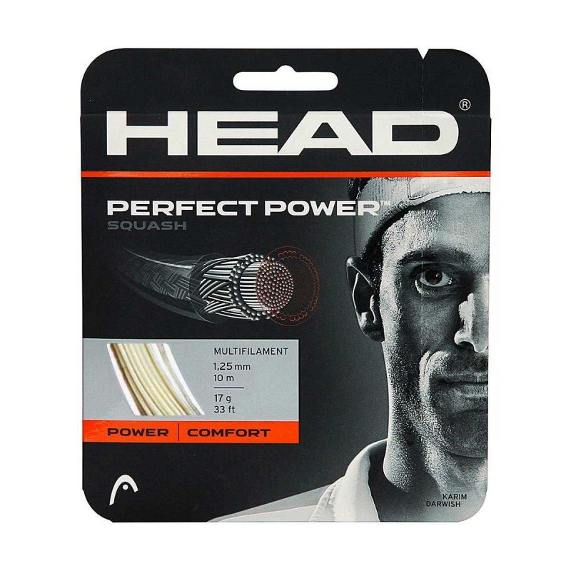 HEAD Perfect Power Squash String (Cut From Reel, 17L White) HEAD Perfect Power Squash String (Cut From Reel, 17L White)