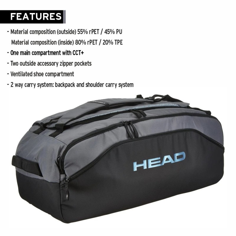 HEAD Pro X Duffle Bag L (Black/Dark Grey) HEAD Pro X Duffle Bag L (Black/Dark Grey)