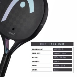 HEAD One Ultralight Padel Racquet (Black) HEAD One Ultralight Padel Racquet (Black)