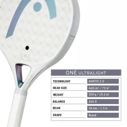 HEAD One Ultralight Padel Racquet (White) HEAD One Ultralight Padel Racquet (White)