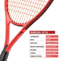 HEAD Radical Junior 26 2025 Tennis Racquet HEAD Radical Junior 26 2025 Tennis Racquet