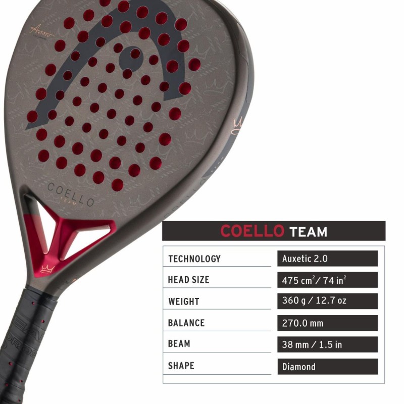 HEAD Coello Team 2026 Padel Racquet HEAD Coello Team 2026 Padel Racquet