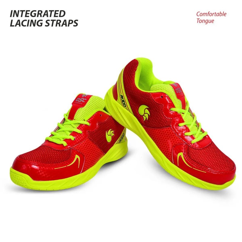 DSC Akido Badminton Shoes (Red/Flouro Yellow) DSC Akido Badminton Shoes (Red/Flouro Yellow)