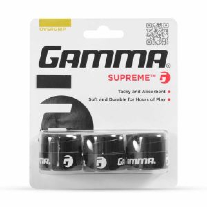GAMMA Supreme Overgrip (3 Pcs, Black) GAMMA Supreme Overgrip (3 Pcs, Black)