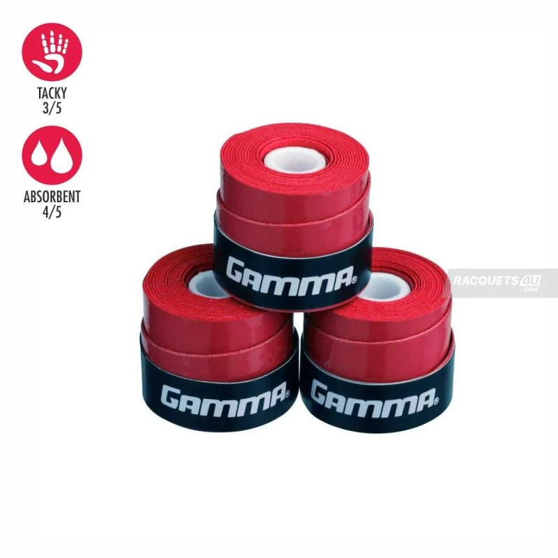 GAMMA Supreme Overgrip (3 Pcs, Red) GAMMA Supreme Overgrip (3 Pcs, Red)