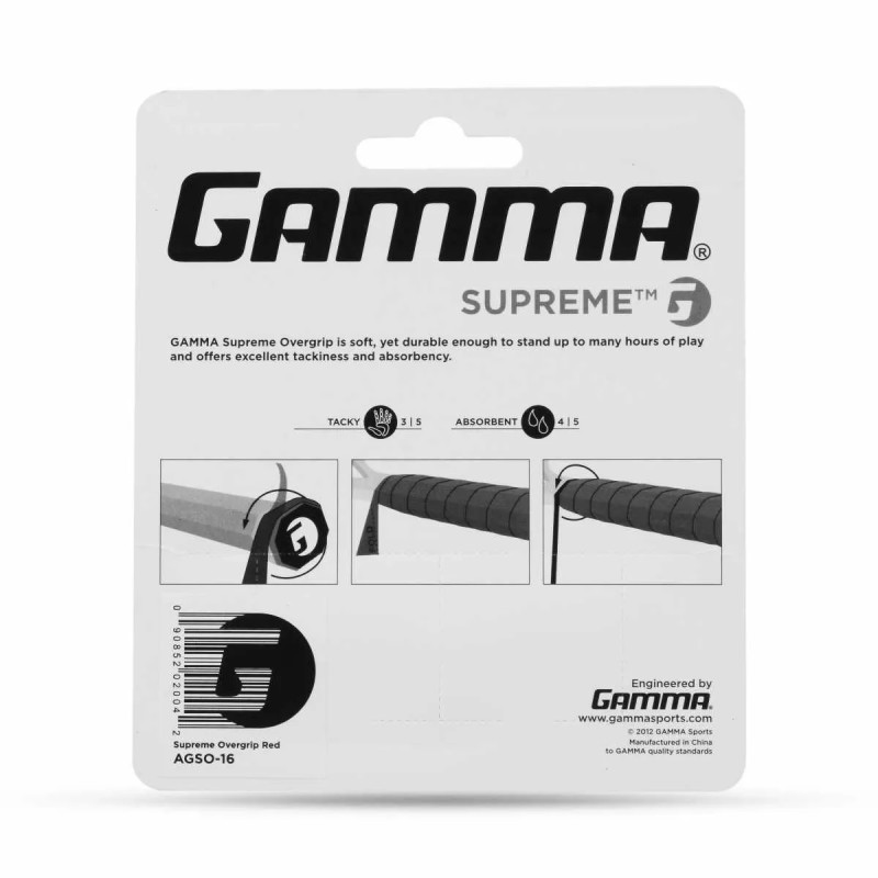 GAMMA Supreme Overgrip (3 Pcs, Red) GAMMA Supreme Overgrip (3 Pcs, Red)
