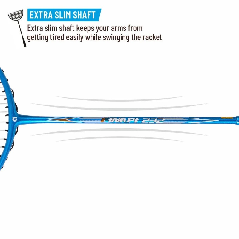 APACS Finapi 232 Badminton Racquet (Unstrung, L. Blue)