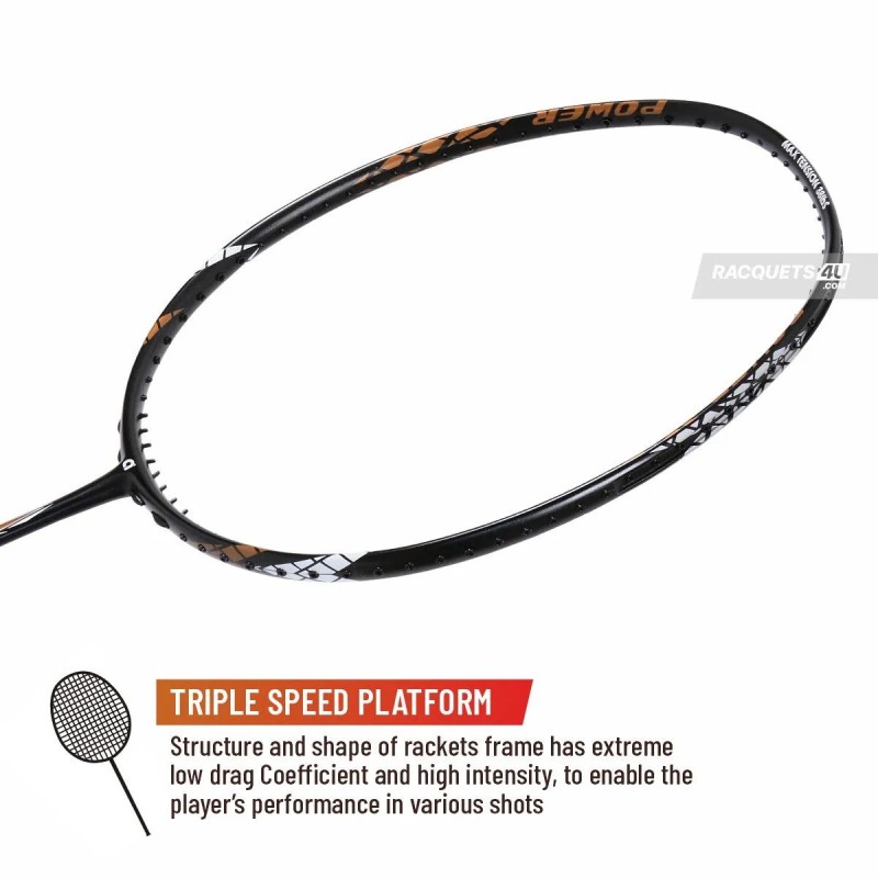 APACS Finapi 232 Badminton Racquet (Unstrung, Black)