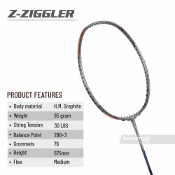 APACS Z Ziggler Badminton Racquet (Unstrung, Grey) APACS Z Ziggler Badminton Racquet (Unstrung, Grey)
