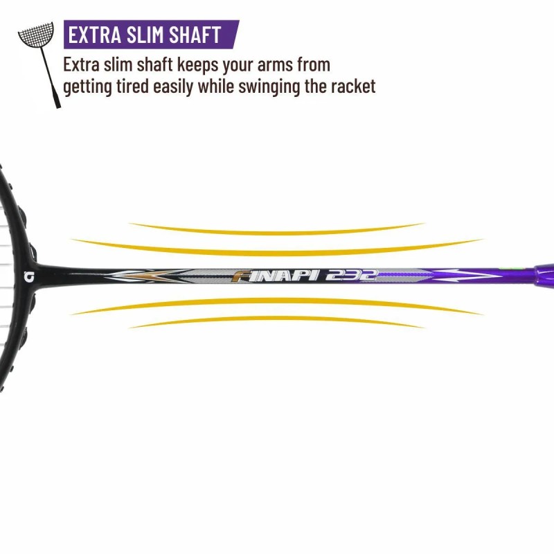 APACS Finapi 232 Badminton Racquet (Unstrung, Purple) APACS Finapi 232 Badminton Racquet (Unstrung, Purple)