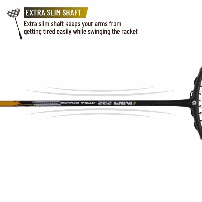 APACS Finapi 232 Xtra Power Badminton Racquet (Unstrung, Black)
