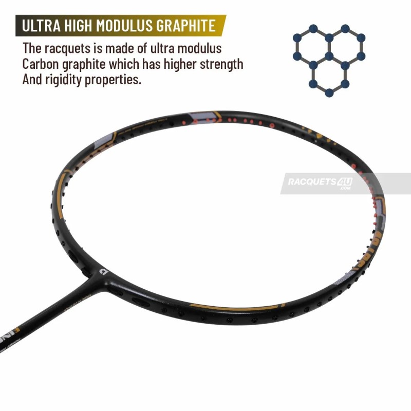 APACS Finapi 232 Xtra Power Badminton Racquet (Unstrung, Black)