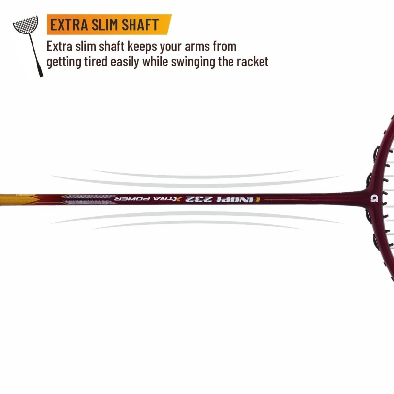 APACS Finapi 232 Xtra Power Badminton Racquet (Unstrung, Red)
