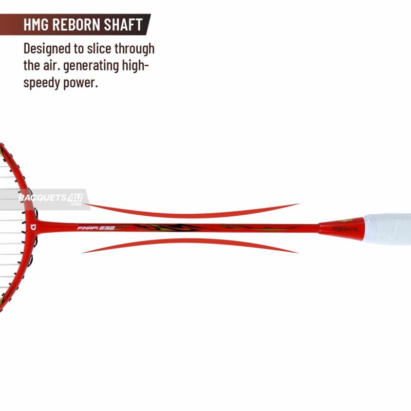 APACS Finapi 232 Reborn Badminton Racquet (Unstrung, Red)