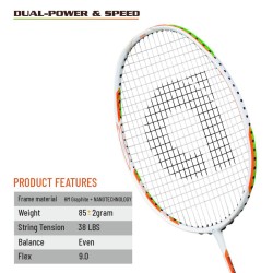 APACS Dual Power & Speed Badminton Racquet (Unstrung, White) APACS Dual Power & Speed Badminton Racquet (Unstrung, White)