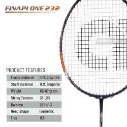 APACS Finapi 232 Badminton Racquet (Unstrung, Orange) APACS Finapi 232 Badminton Racquet (Unstrung, Orange)