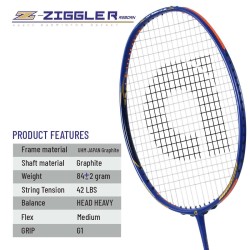 Apacs Z-Ziggler Reborn Badminton Racquet (Unstrung, Blue Matte) Apacs Z-Ziggler Reborn Badminton Racquet (Unstrung, Blue Matte)