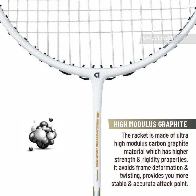 APACS Accurate 77 Badminton Racquet (Unstrung, Pearl White Matte) APACS Accurate 77 Badminton Racquet (Unstrung, Pearl White Matte)