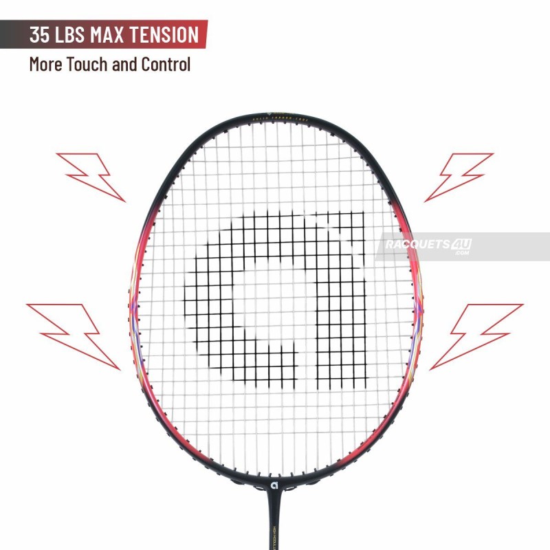 APACS Accurate 77 Badminton Racquet (Unstrung, Red/Black Matte)