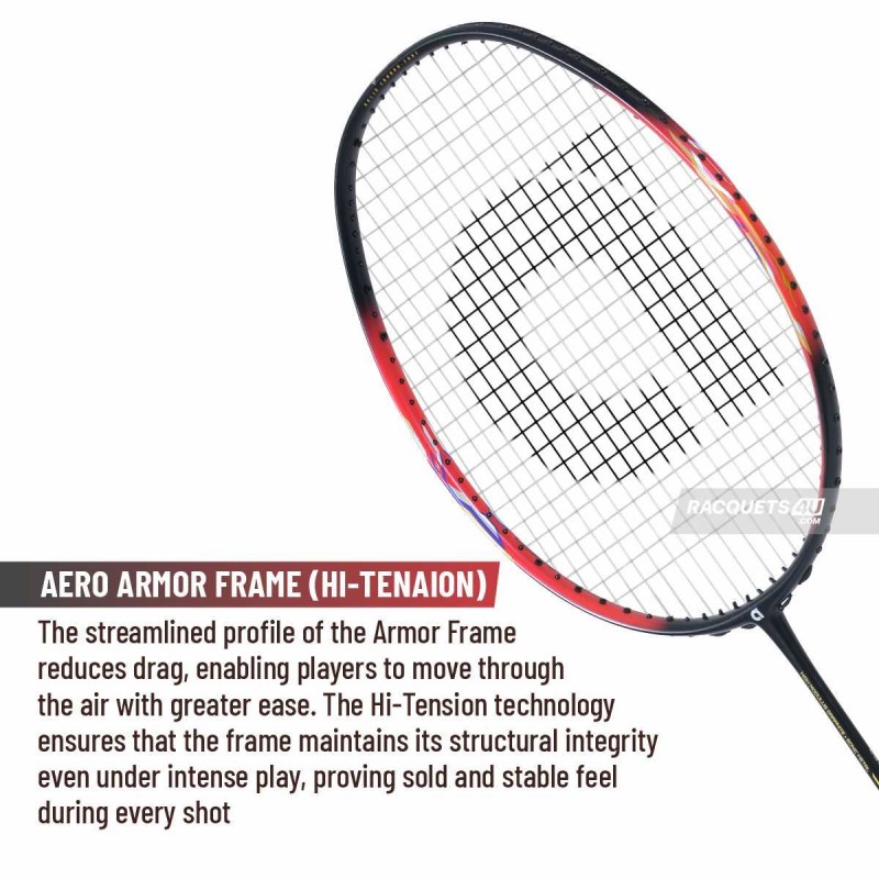 APACS Accurate 77 Badminton Racquet (Unstrung, Red/Black Matte)
