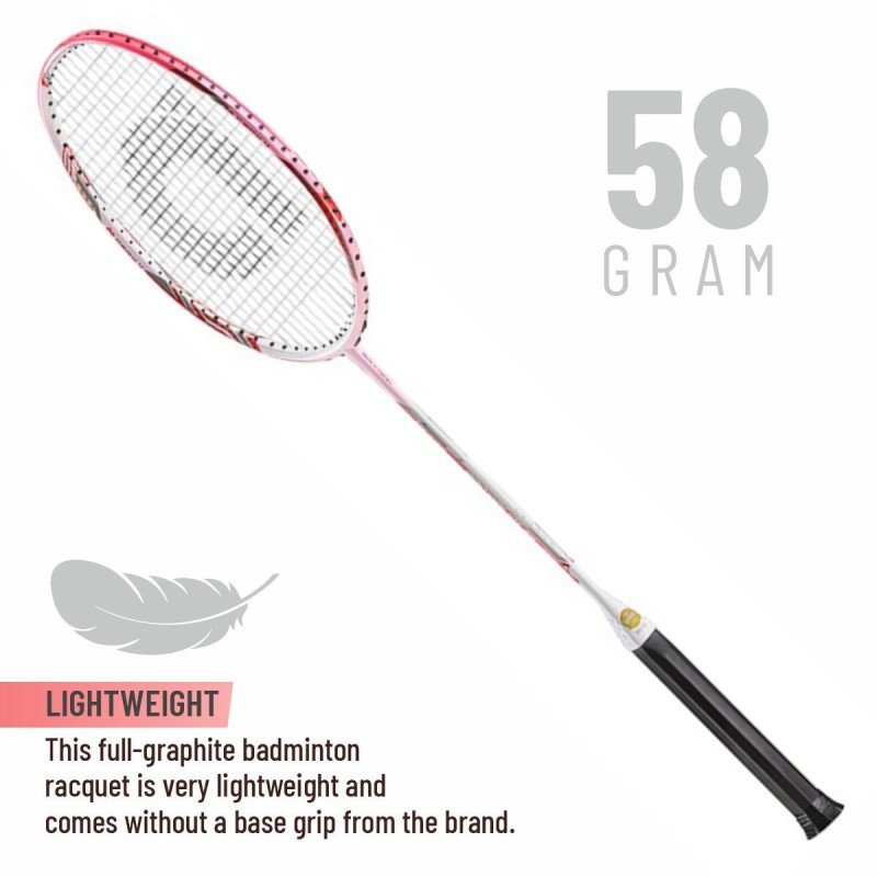 Apacs Feather Weight 55 Badminton Racquet (Unstrung, White/Pink) Apacs Feather Weight 55 Badminton Racquet (Unstrung, White/Pink)