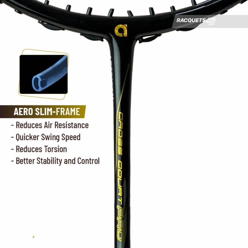APACS Cross Court Pro Badminton Racquet (Unstrung, Black) APACS Cross Court Pro Badminton Racquet (Unstrung, Black)