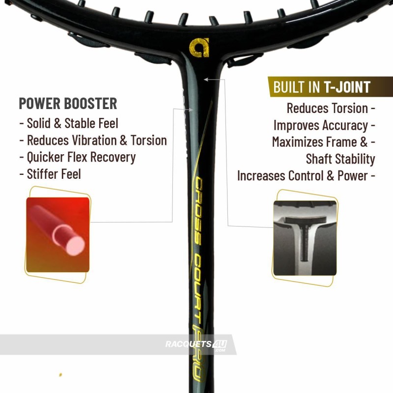 APACS Cross Court Pro Badminton Racquet (Unstrung, Black) APACS Cross Court Pro Badminton Racquet (Unstrung, Black)