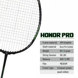APACS Honor Pro Badminton Racquet (Unstrung, Grey/Green) APACS Honor Pro Badminton Racquet (Unstrung, Grey/Green)