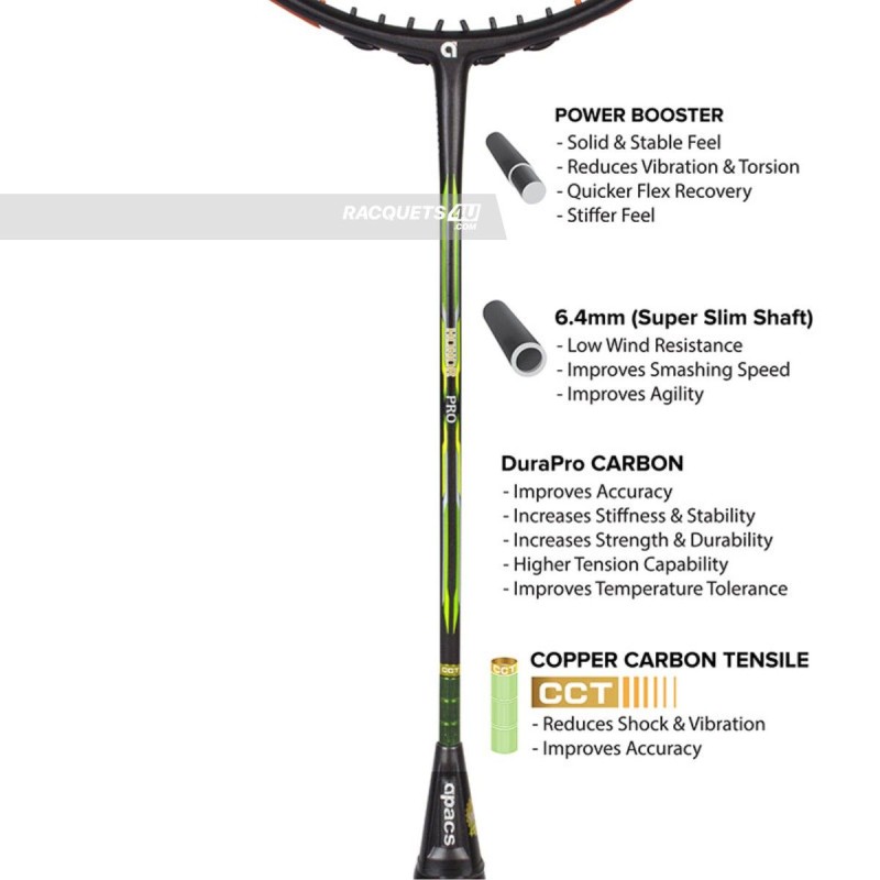 APACS Honor Pro Badminton Racquet (Unstrung, Grey/Green) APACS Honor Pro Badminton Racquet (Unstrung, Grey/Green)