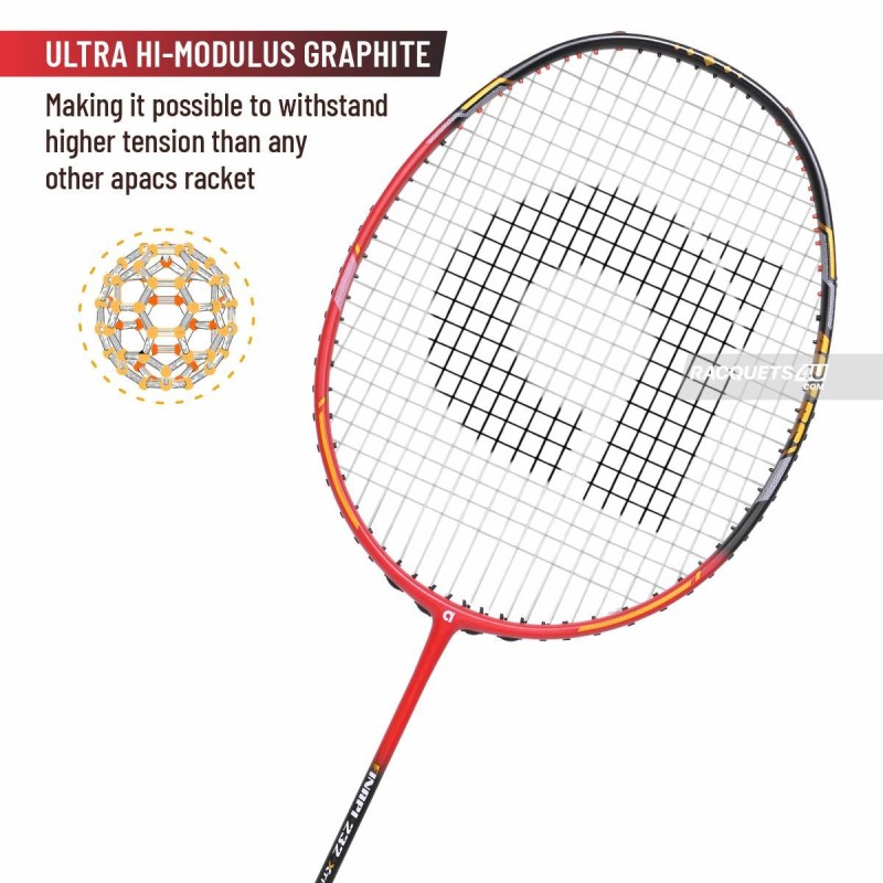 APACS Finapi 232 Xtra Power Badminton Racquet (Unstrung, Black/Red) APACS Finapi 232 Xtra Power Badminton Racquet (Unstrung, Black/Red)