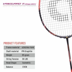 APACS Vanguard 11 Next Gen Badminton Racquet (Unstrung, Black/Red) APACS Vanguard 11 Next Gen Badminton Racquet (Unstrung, Black/Red)