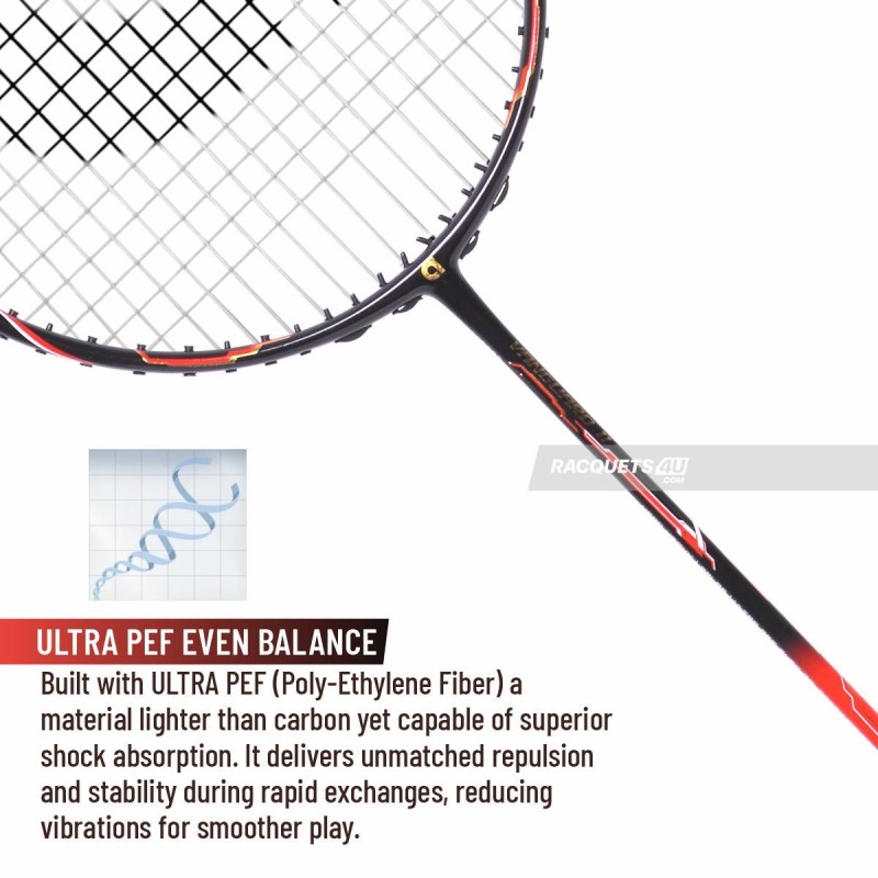 APACS Vanguard 11 Next Gen Badminton Racquet (Unstrung, Black/Red)