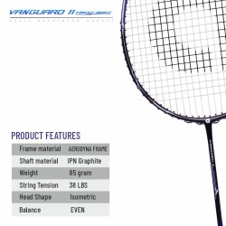 APACS Vanguard 11 Next Gen Badminton Racquet (Unstrung, Black/Royal Silver) APACS Vanguard 11 Next Gen Badminton Racquet (Unstrung, Black/Royal Silver)