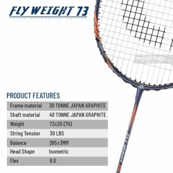APACS Fly Weight 73 Badminton Racquet (Unstrung, Navy) APACS Fly Weight 73 Badminton Racquet (Unstrung, Navy)