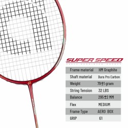 APACS Super Speed Badminton Racquet (Unstrung, Maroon) APACS Super Speed Badminton Racquet (Unstrung, Maroon)